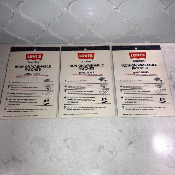 NWT 3 Vintage 1970's Levi's Patches Bondex Iron-on Washable Lips, Don't Stop Han - Picture 4 of 4